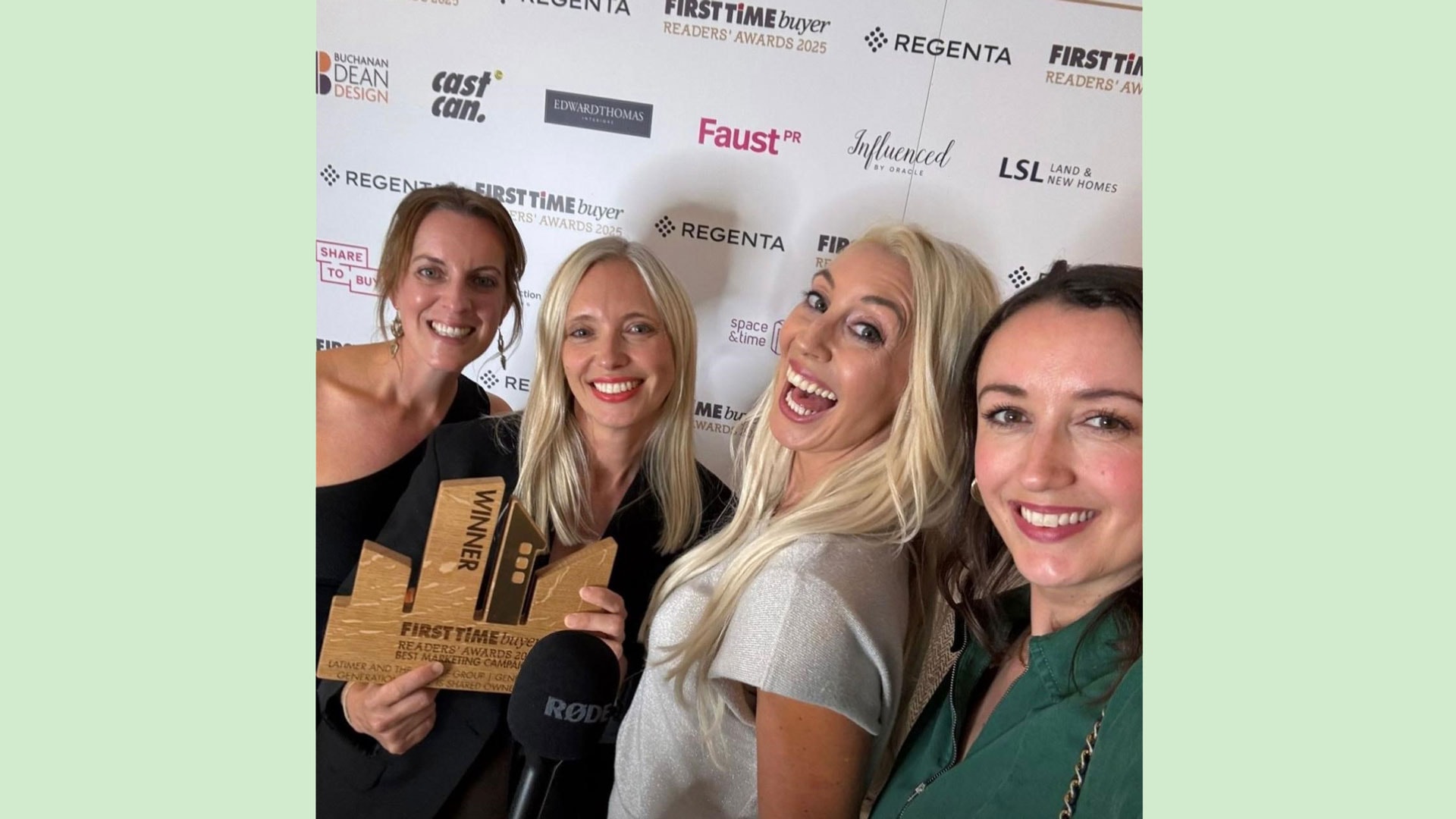 Latimer and Oracle team members with property expert Lexie Carducci and the Best Marketing Campaign award